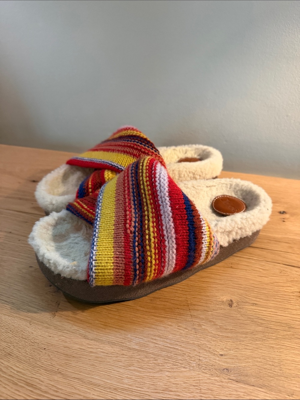 Women's Cozy Slide Sandals in Multicolor Knit